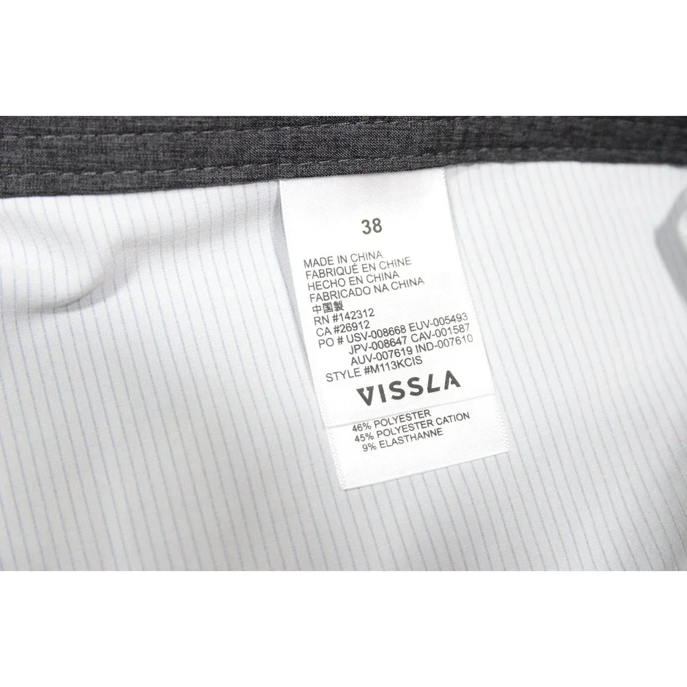 Vissla Shorts Mens‎ 38 Navy Jason Woodside Boardshorts Swim Zip Pocket M1313JCS